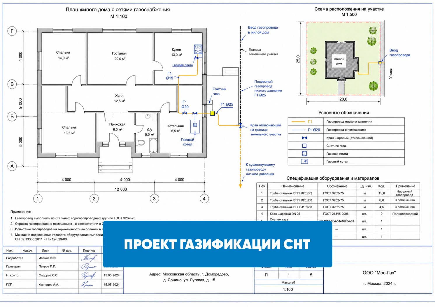 Проект газификации СНТ