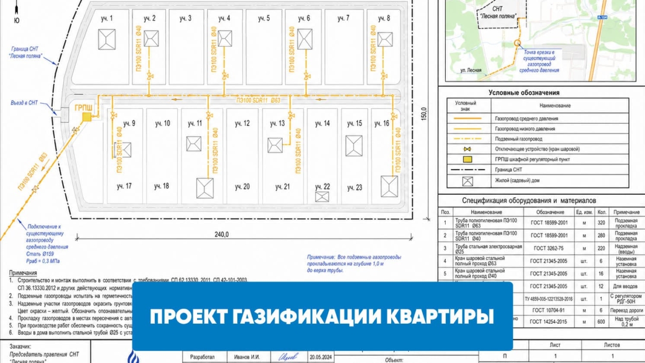 Проект газификации квартиры